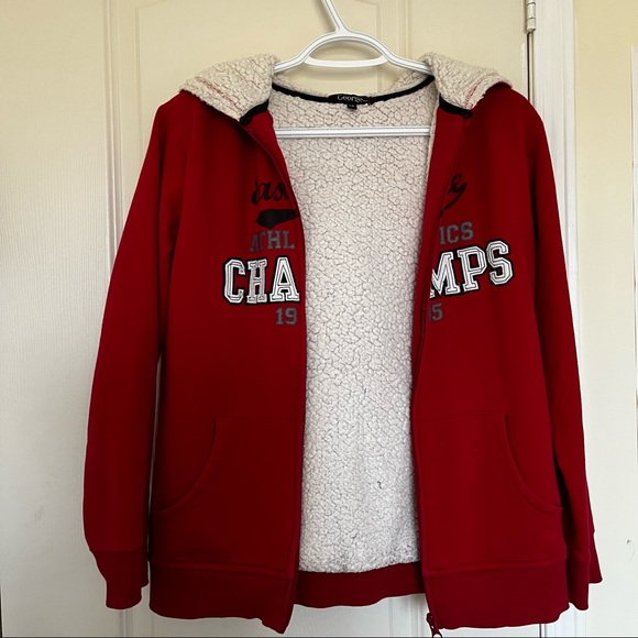 George kids red cotton sweater with white lining - Picture 4 of 5